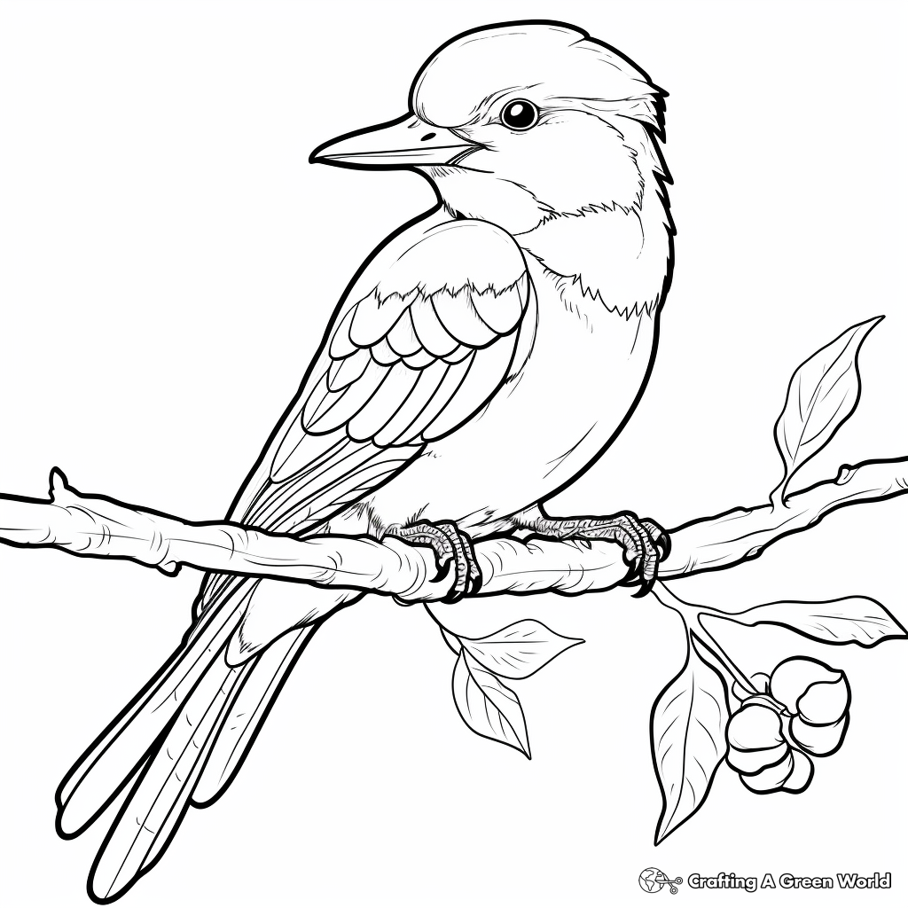 Laughing Kookaburra Kingfisher Coloring Pages 4