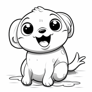Laughing Seal with Big Eyes Coloring Pages 1