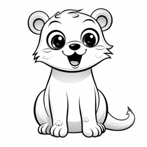 Laughing Seal with Big Eyes Coloring Pages 2