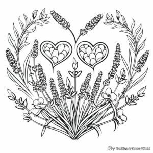 Lavender and Heart of Love Coloring Pages 4
