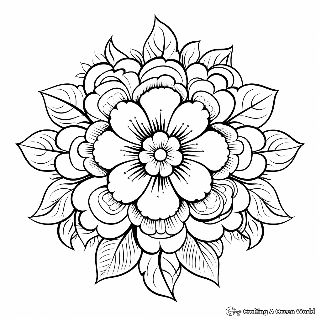 Lavish Floral Mandala Coloring Pages 1