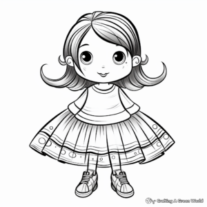 Layered Skirt Coloring Pages for Children 4