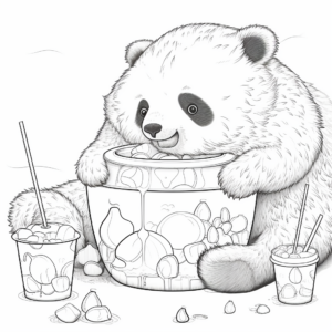 Lazy Sloth Sipping Boba Coloring Pages 2