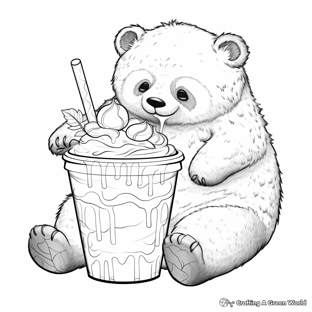 Lazy Sloth Sipping Boba Coloring Pages 3