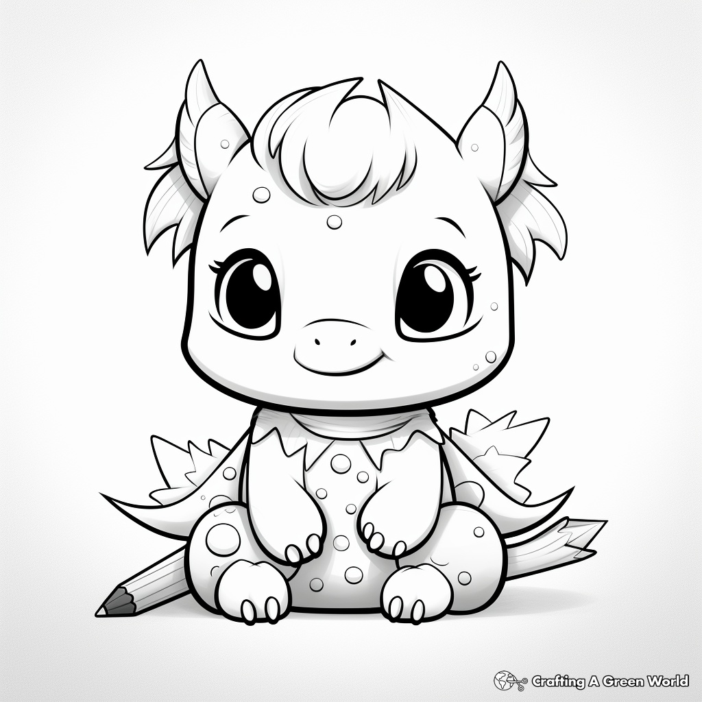 Learn-to-draw Cute Kawaii Dinosaur Coloring Pages 2