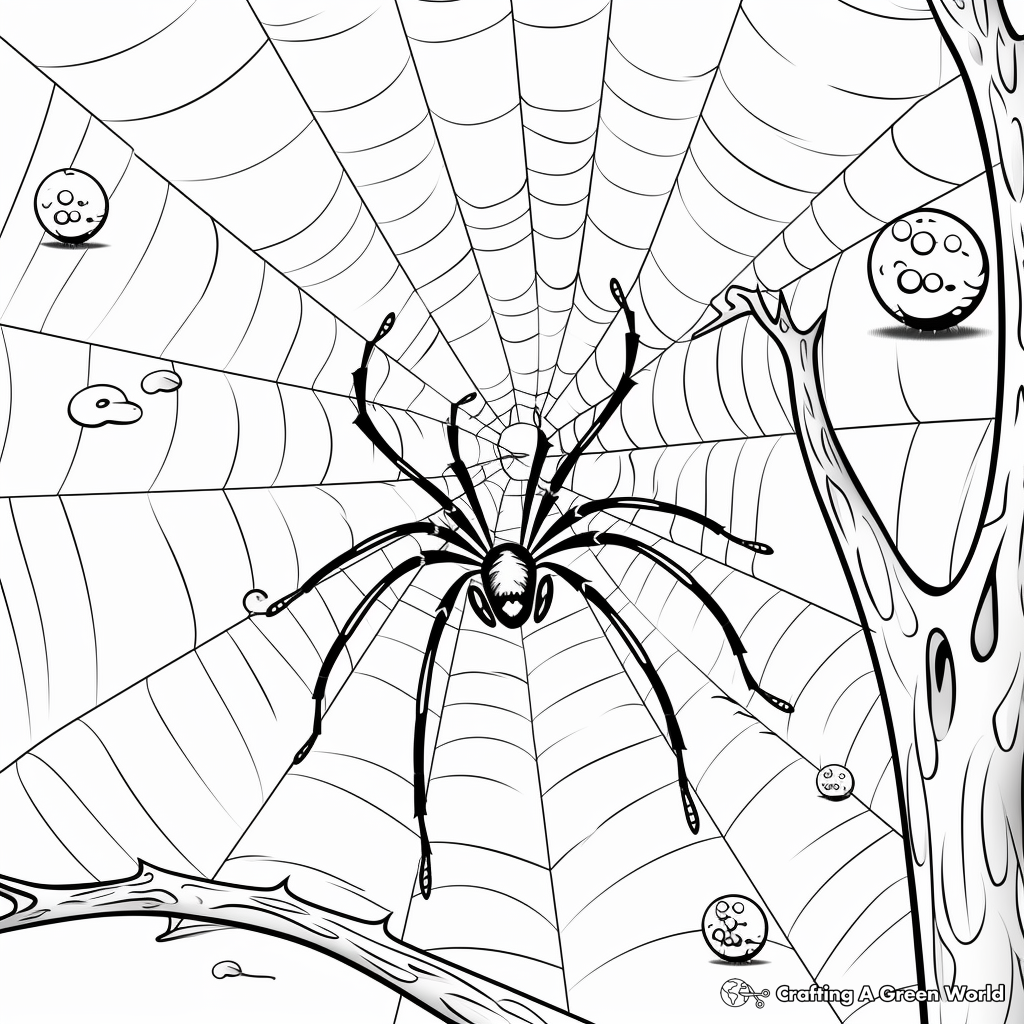 Learning Adaptations with Spider Web Construction Coloring Pages 2