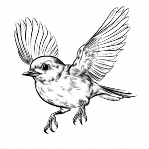 Learning to Fly: Fledgling Bird Coloring Pages 2