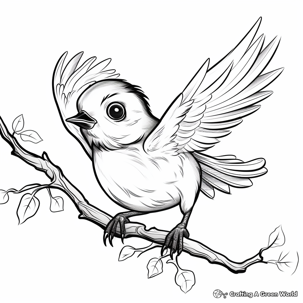 Learning to Fly: Fledgling Bird Coloring Pages 4