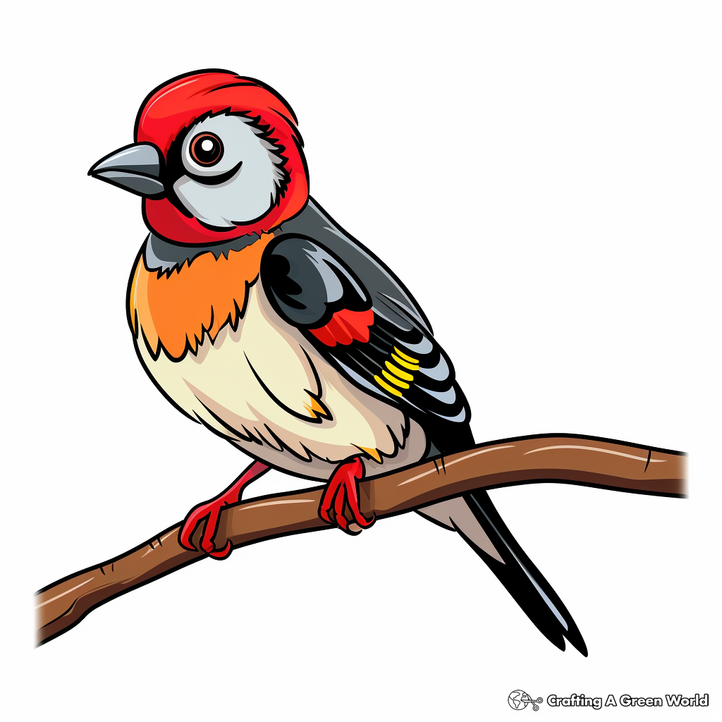 Lesser Spotted Woodpecker Coloring Pages for Children 1