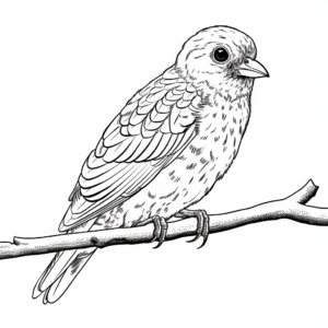 Lesser Spotted Woodpecker Coloring Pages for Children 2