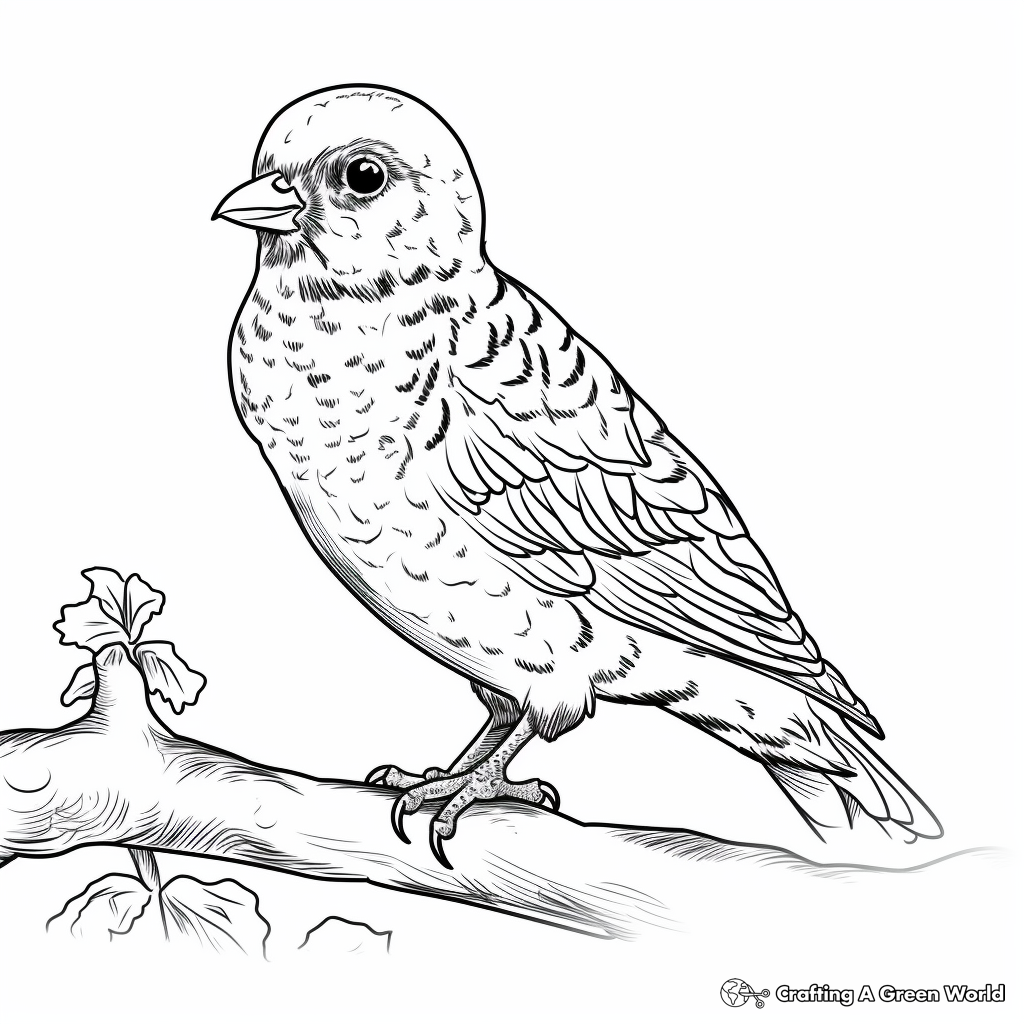 Lesser Spotted Woodpecker Coloring Pages for Children 3