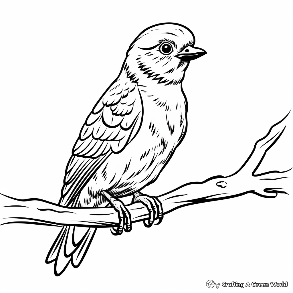 Lesser Spotted Woodpecker Coloring Pages for Children 4
