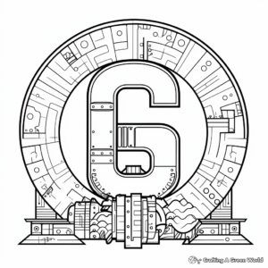 Letter G Mixed with Geometric Shapes Coloring Pages 1