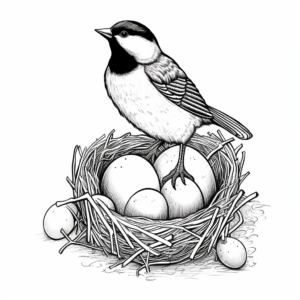 Life Cycle of a Black Capped Chickadee: Egg to Adult Coloring Pages 1