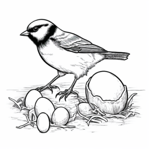 Life Cycle of a Black Capped Chickadee: Egg to Adult Coloring Pages 2