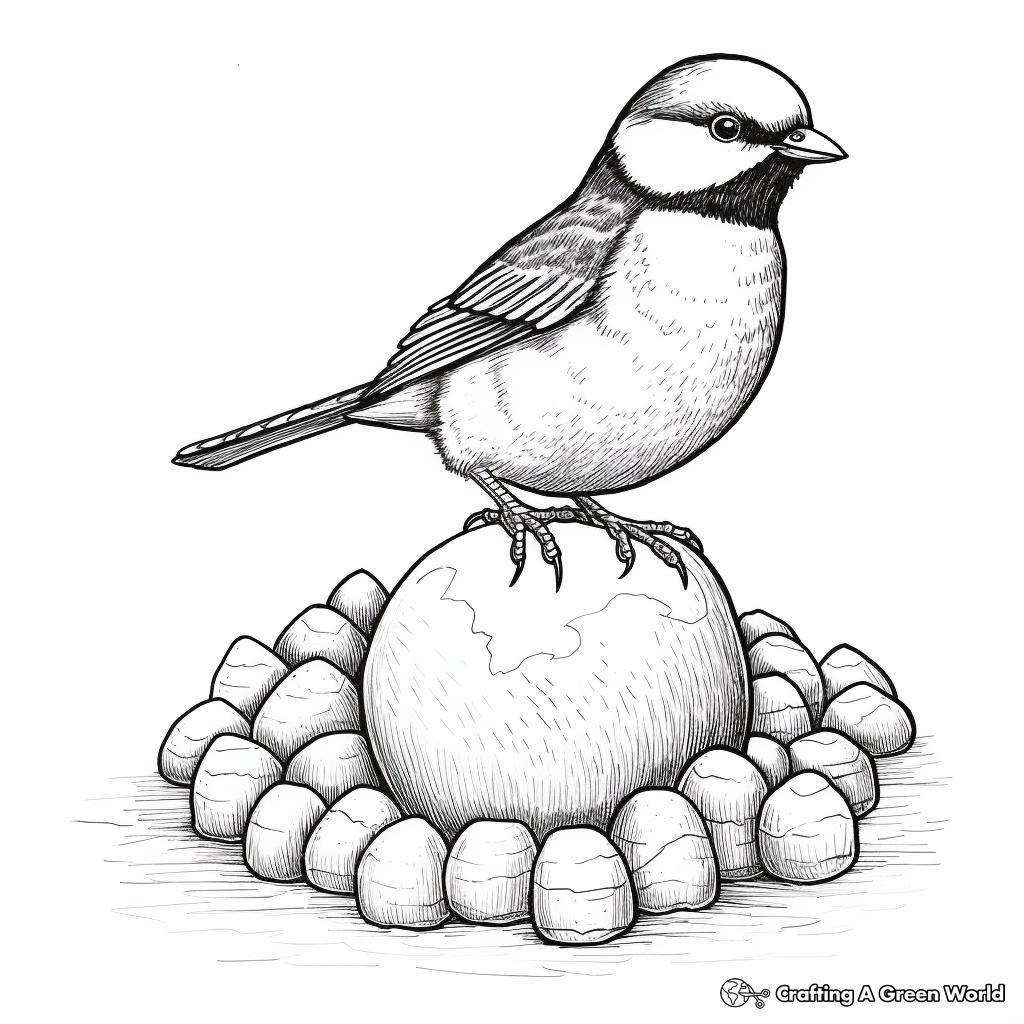 Life Cycle of a Black Capped Chickadee: Egg to Adult Coloring Pages 4