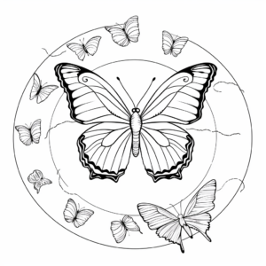 Life Cycle of a Butterfly Coloring Sheets 4