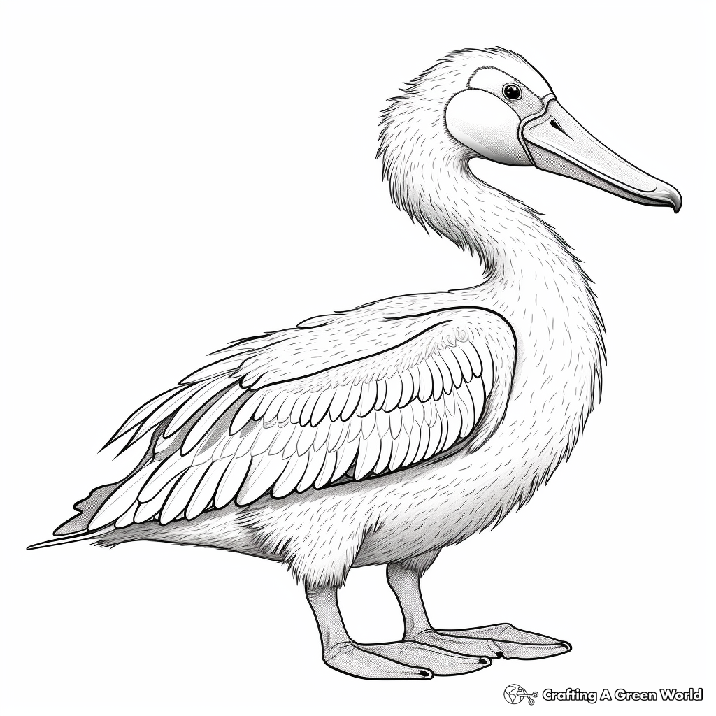 Life-like Dalmatian Pelican Coloring Pages 1