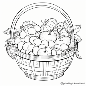 Life-like Realistic Fruit Basket Coloring Pages 3