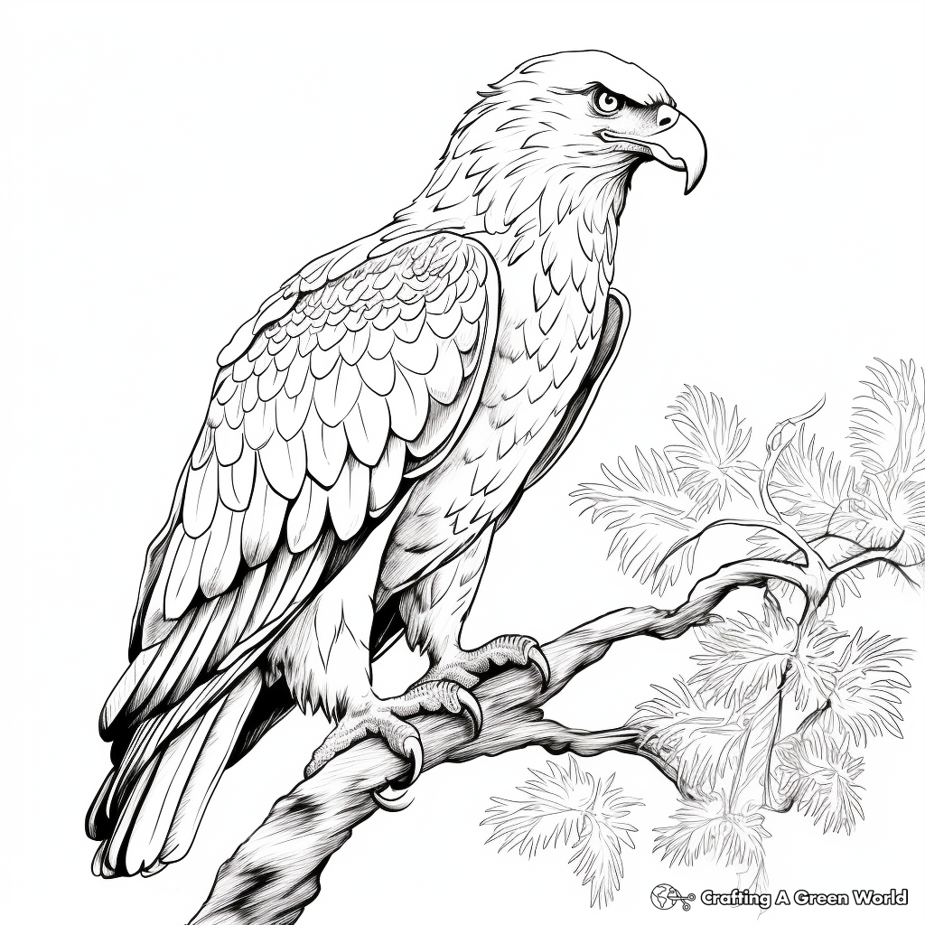 Lifelike Eagle Coloring Pages for Realism Fans 4