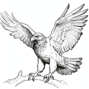 Lifelike Red Tailed Hawk and Prey Coloring Pages 2