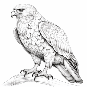 Lifelike Red Tailed Hawk and Prey Coloring Pages 4