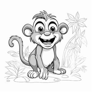 Light-hearted Funny Chimpanzee Coloring Pages 1