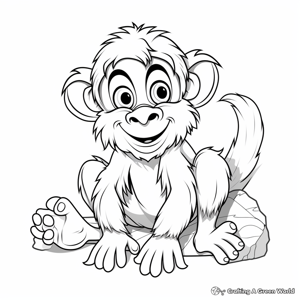 Light-hearted Funny Chimpanzee Coloring Pages 4