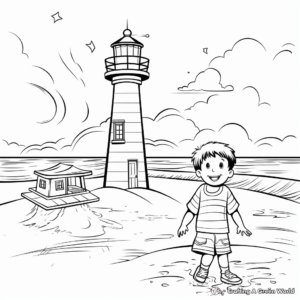 Lighthouse Beach Scene Coloring Pages 4