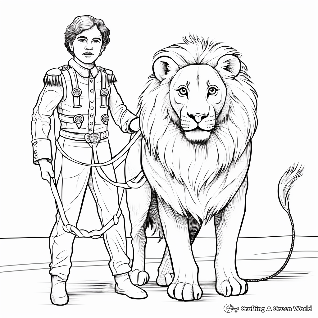 Lion Tamer Circus Coloring Pages 1