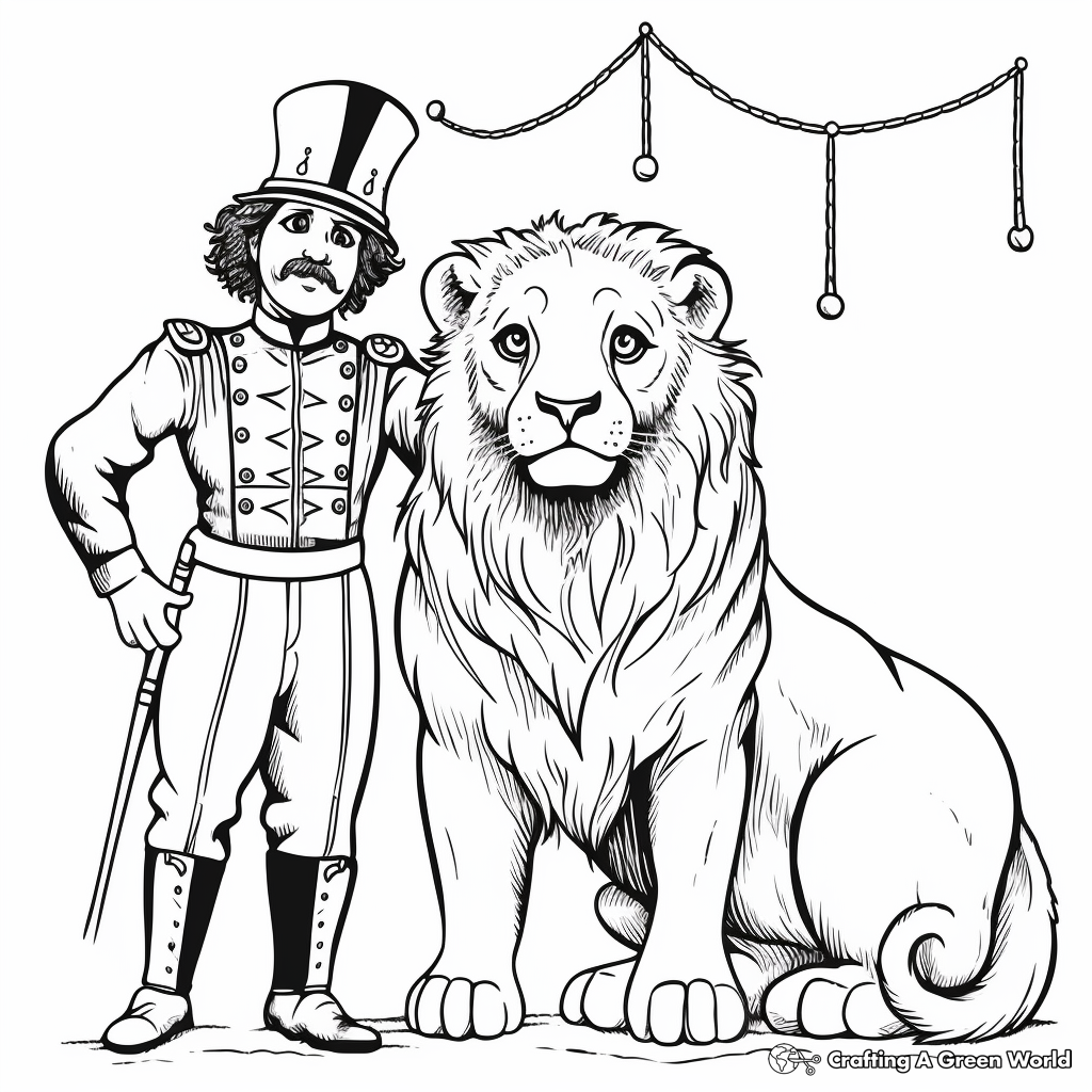 Lion Tamer Circus Coloring Pages 2