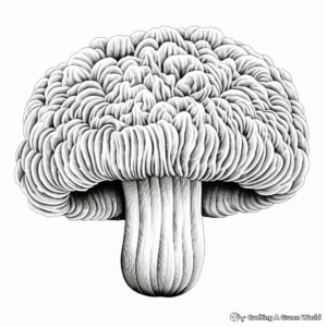 Lion's Mane Mushroom Coloring Pages for Artist 3