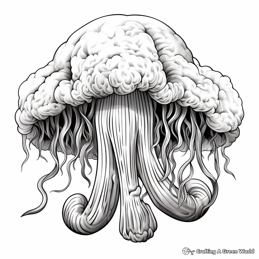 Lion's Mane Mushroom Coloring Pages for Artist 4