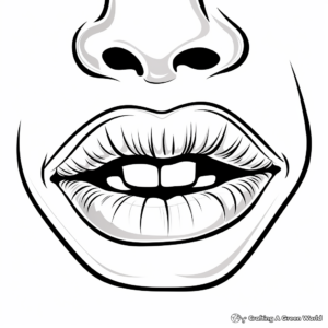 Lips in Pop Art: Warhol-Style Coloring Pages 2