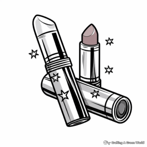 Lipstick and Lip Gloss Duo Coloring Pages 1