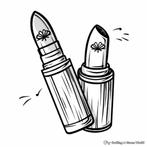 Lipstick and Lip Gloss Duo Coloring Pages 2