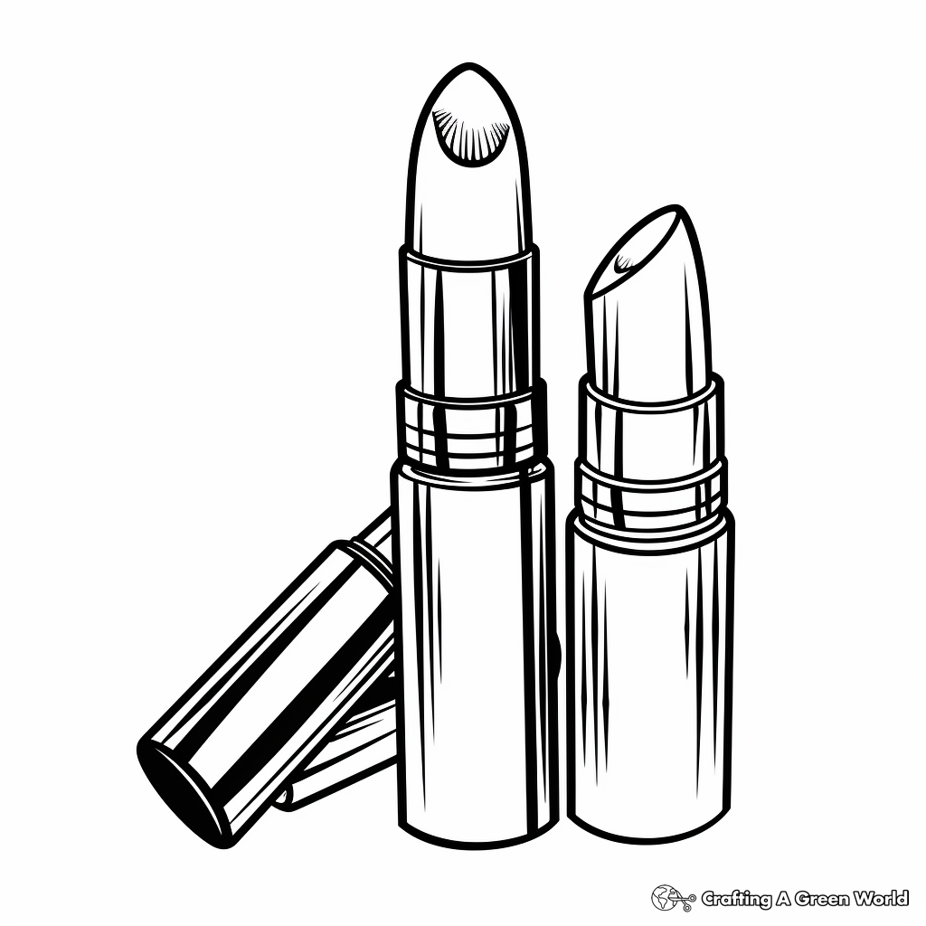 Lipstick and Lip Gloss Duo Coloring Pages 3