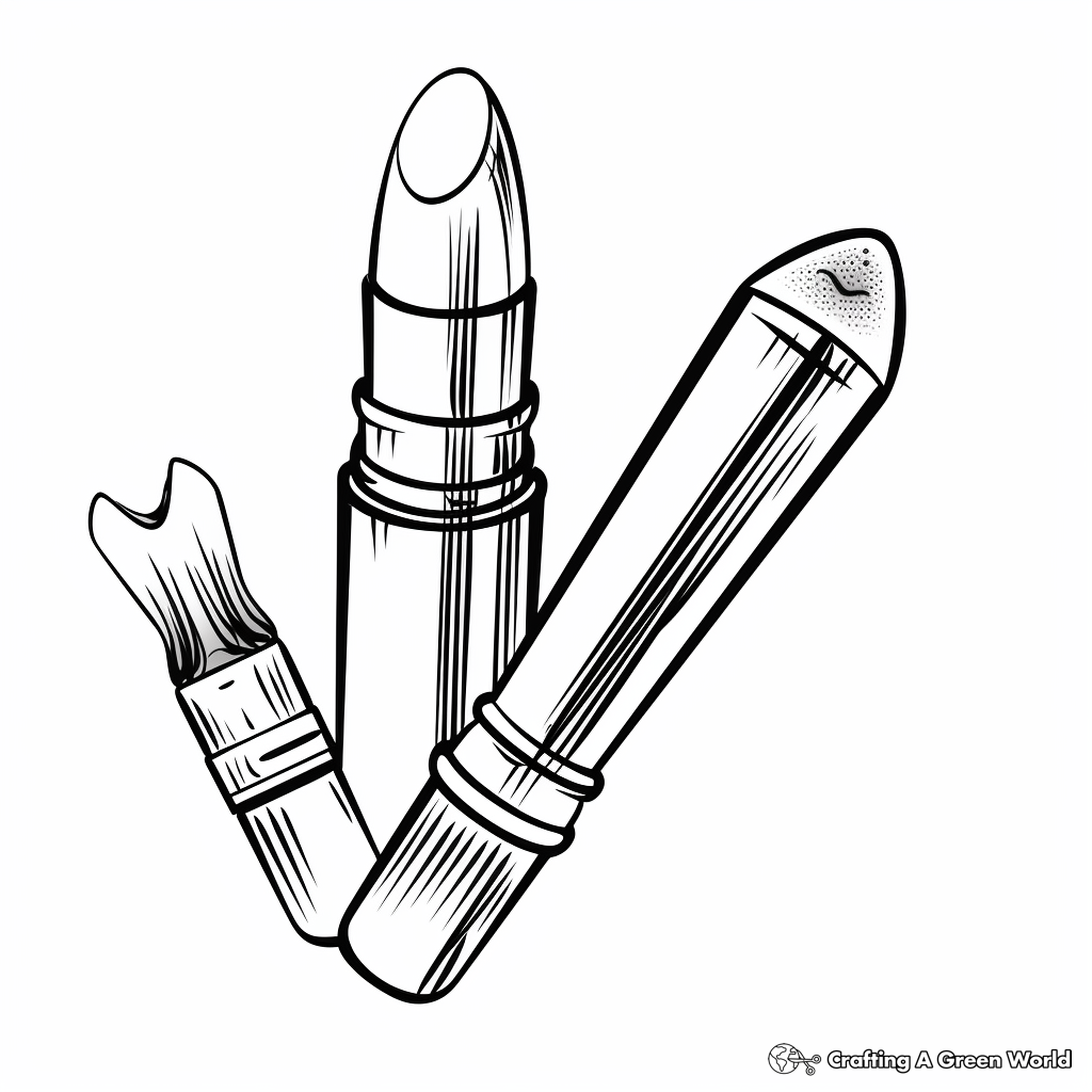 Lipstick and Lip Gloss Duo Coloring Pages 4