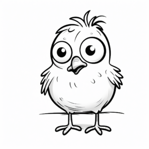 Little Crow Chick Coloring Pages for Children 1