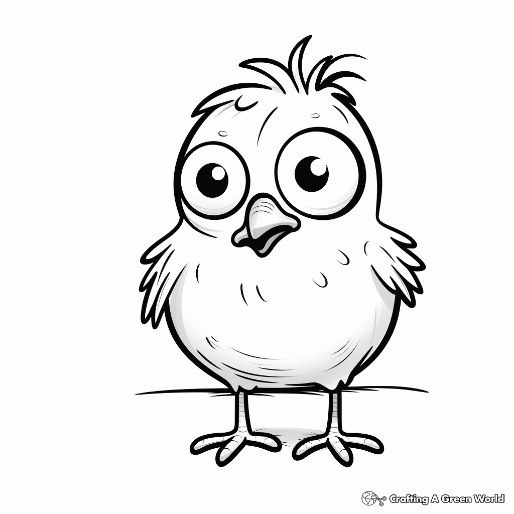 Little Crow Chick Coloring Pages for Children 1