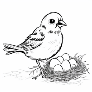 Little Crow Chick Coloring Pages for Children 2