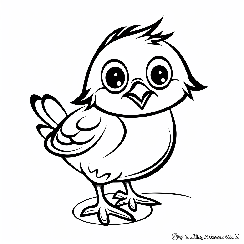 Little Crow Chick Coloring Pages for Children 4