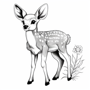 Little Fawn Coloring Pages for Children 1