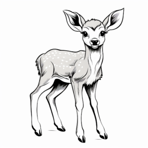 Little Fawn Coloring Pages for Children 2