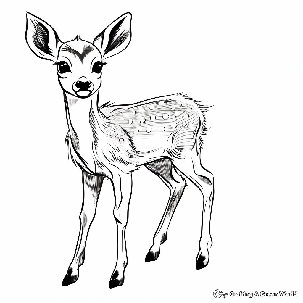 Little Fawn Coloring Pages for Children 3