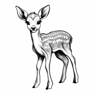 Little Fawn Coloring Pages for Children 4
