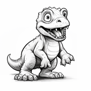 Little T-Rex Dinosaur Coloring Pages 1