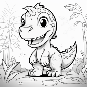 Little T-Rex Dinosaur Coloring Pages 2