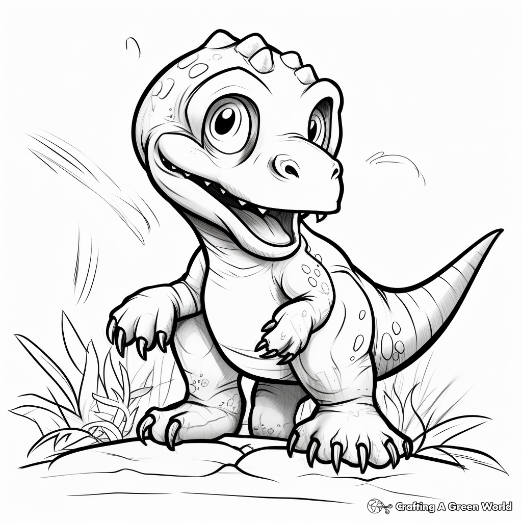 Little T-Rex Dinosaur Coloring Pages 4