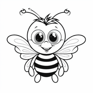 Lively Queen Bee Coloring Pages 1